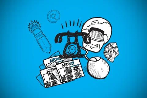 Composite image of communications doodle Stock Illustration