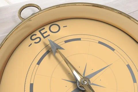 Composite image of compass pointing to seo Stock Illustration