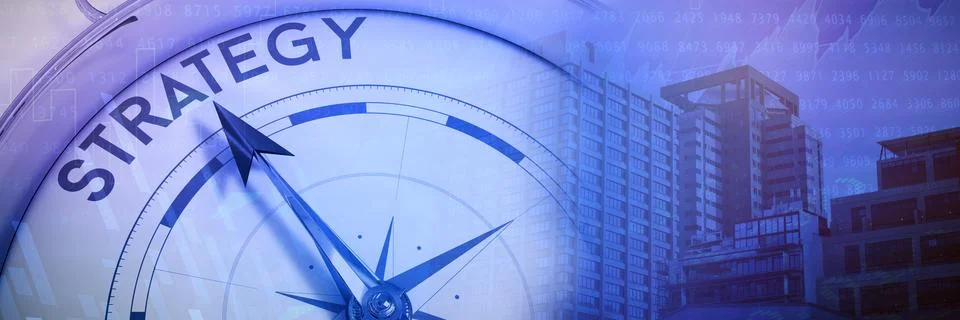 Composite image of compass pointing to strategy Ilustración de archivo