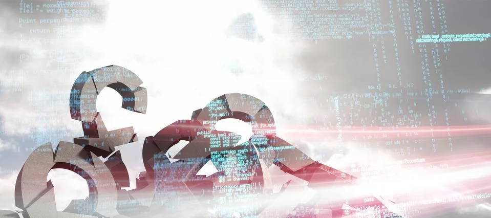 Composite image of composite image of binary codes Illustrazione stock