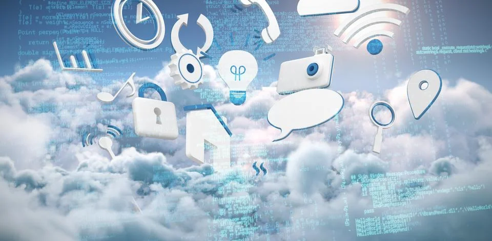 Composite image of composite image of binary codes Illustrazione stock