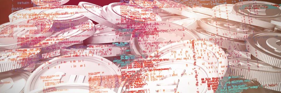 Composite image of composite image of binary codes Illustrazione stock