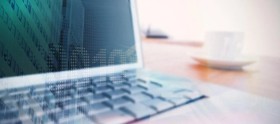 Composite image of composite image of binary code on digital screen Foto stock