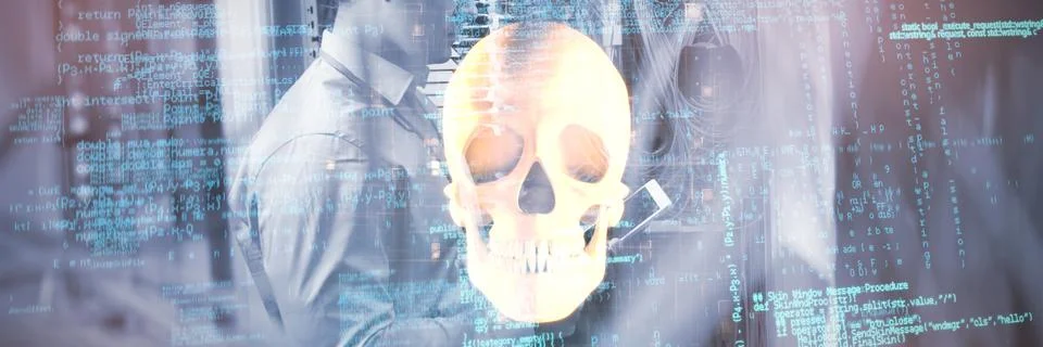 Composite image of composite image of binary codes 库存照片