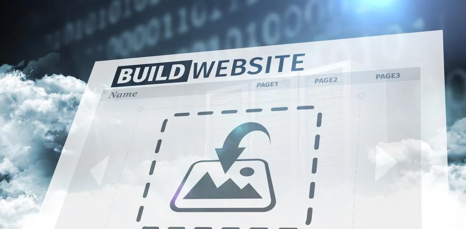 Composite image of composite image of build website interface 库存插图