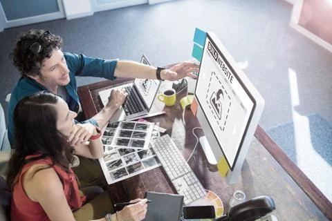 Composite image of composite image of build website interface Stock Photos