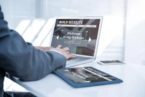 Composite image of composite image of build website interface Stock Photos