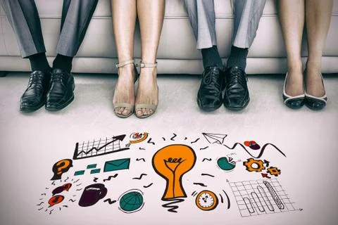 Composite image of composite image of business icons Stock Photos
