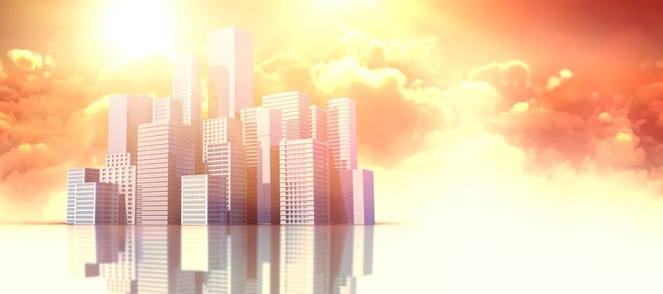 Composite image of composite image of a digital city Stock Illustration