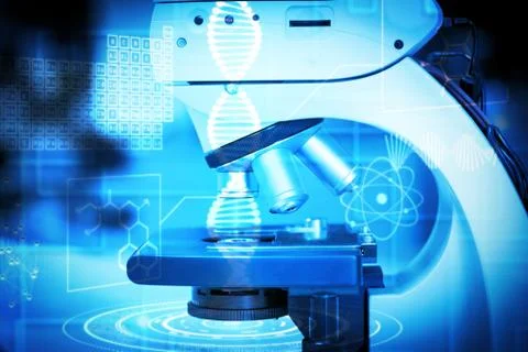 Composite image of composite image of dna helix interface 스톡 사진