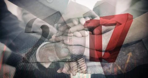 Composite image of composite image of gray and red numbers Stock Illustration