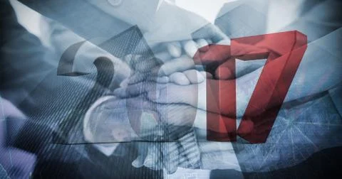 Composite image of composite image of gray and red numbers Stock Illustration