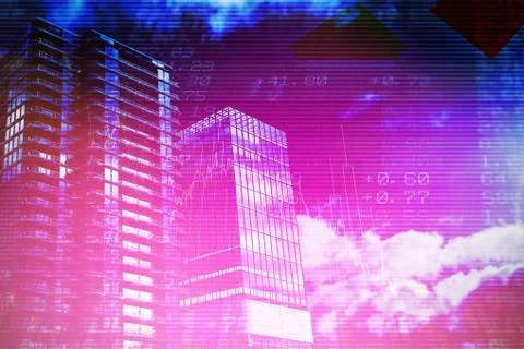 Composite image of composite image ofÂ 3d office buildings Ilustración de archivo