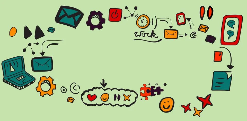 Composite image of composite image of social media symbols Stockillustratie