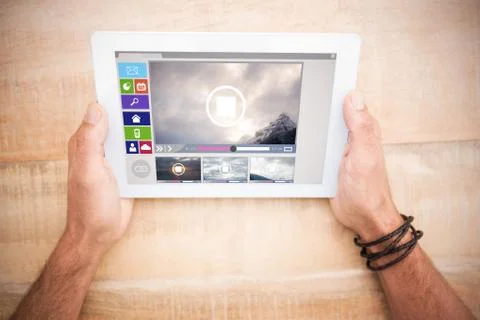Composite image of composite image of various video and computer icons Stock Photos