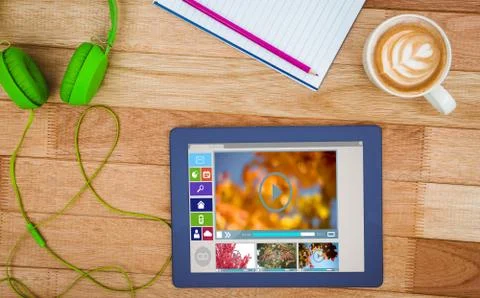 Composite image of composite image of various video and computer icons Stock Photos