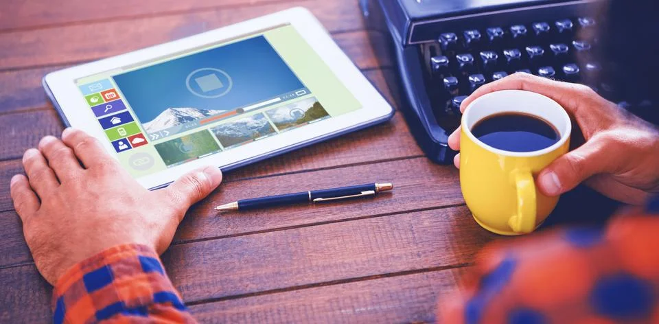 Composite image of composite image of various video and computer icons Stock Photos