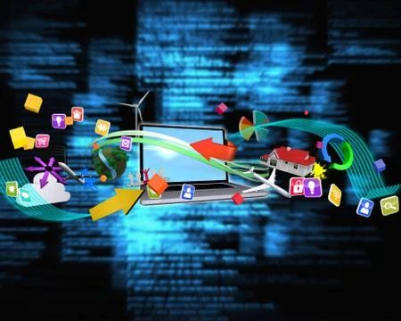 Composite image of computer applications 스톡 일러스트