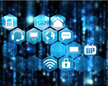 Composite image of computer applications Illustrazione stock