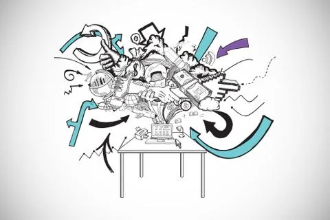Composite image of computer brainstorm doodle Stock Illustration