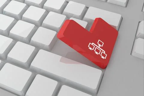 Composite image of computer connection on key Stock Illustration