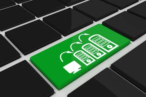 Composite image of computer connection on key Illustrazione stock