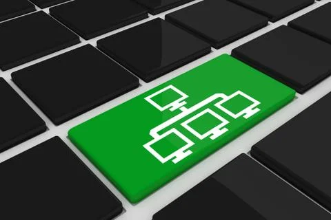 Composite image of computer connection on key Stock Illustration