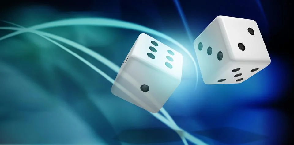 Composite image of computer generated 3d image of dice Stock Photos