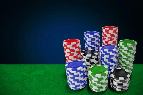 Composite image of computer generated 3d image of gambling chips Foto stock