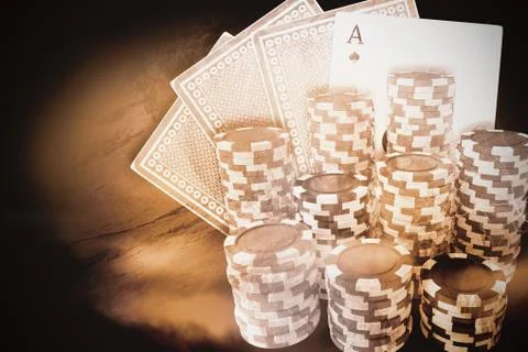Composite image of computer generated 3d image of gambling chips Foto stock
