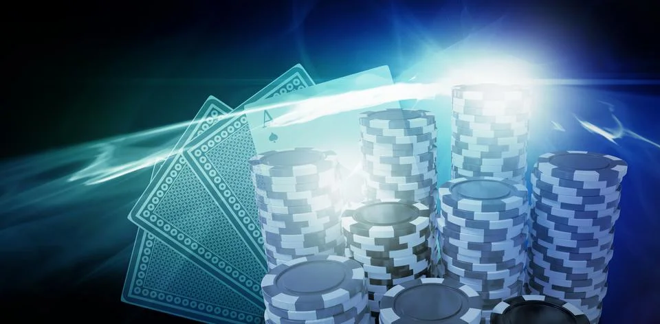 Composite image of computer generated 3d image of gambling chips Foto stock