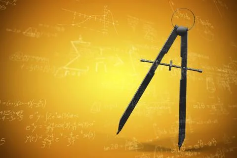 Composite image of computer generated image of drawing compass Stock Illustration