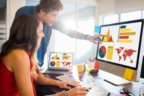 Composite image of computer generated image of business presentation Foto stock