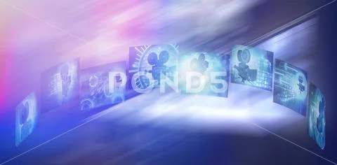 Composite image of computer generated image of device screens Stock Photos