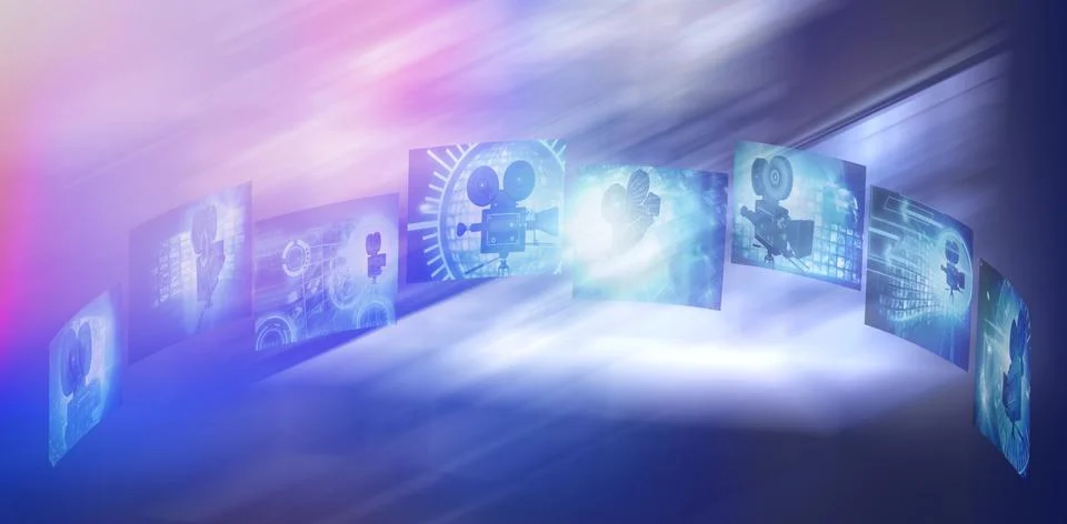 Composite image of computer generated image of device screens Stock Photos