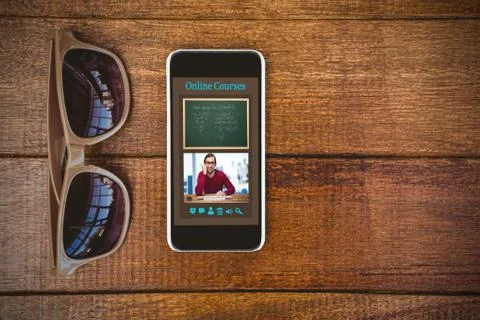 Composite image of computer generated image of e-learning interface Foto stock