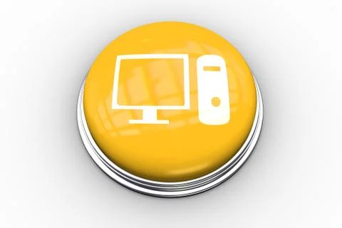 Composite image of computer graphic on button Stock Illustration