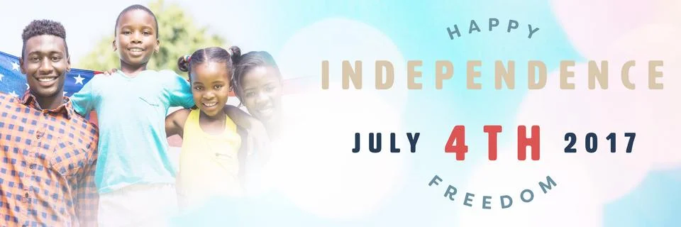 Composite image of computer graphic image of happy 4th of july text Stock Photos