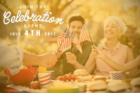 Composite image of computer graphic image of independence day message Stock Photos