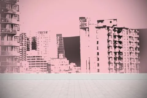 Composite image of computer graphic image of buildings Fotos de archivo