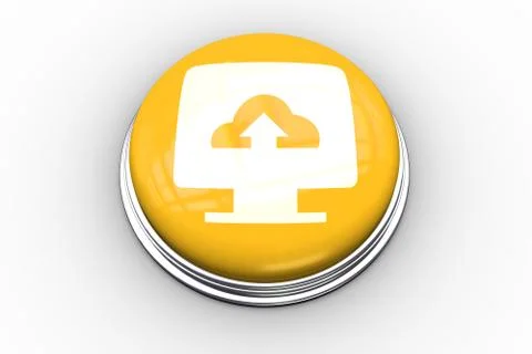 Composite image of computer screen graphic on button Stock Illustration