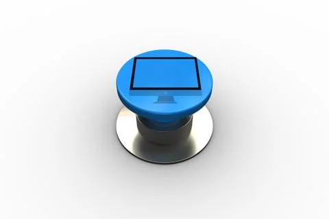 Composite image of computer screen graphic on button Stock Illustration