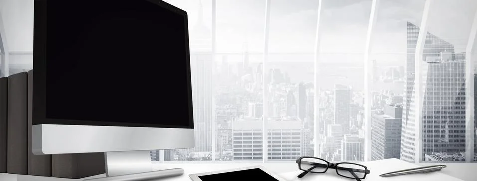 Composite image of computer screen Illustrazione stock