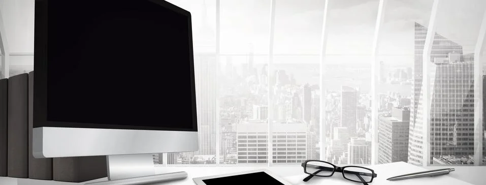 Composite image of computer screen Illustrazione stock