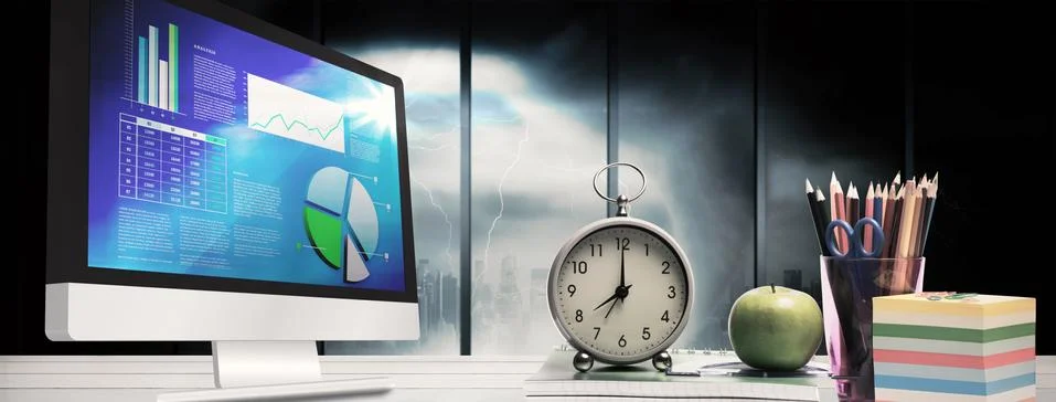 Composite image of computer screen 스톡 일러스트