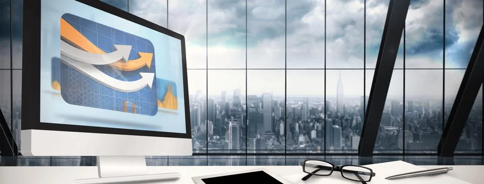 Composite image of computer screen Illustrazione stock