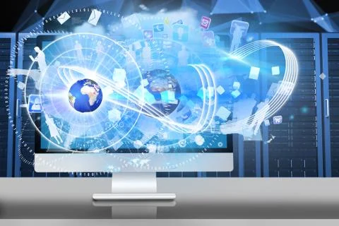 Composite image of computer screen Illustrazione stock