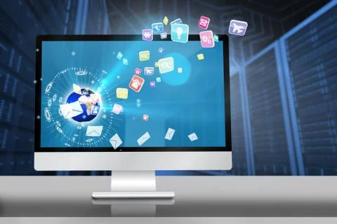 Composite image of computer screen Stock Illustration