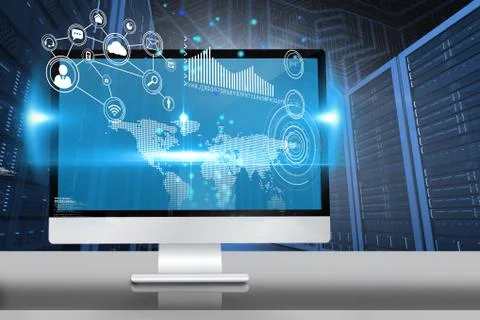 Composite image of computer screen Stock Illustration