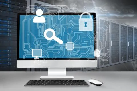 Composite image of computer screen イラスト素材